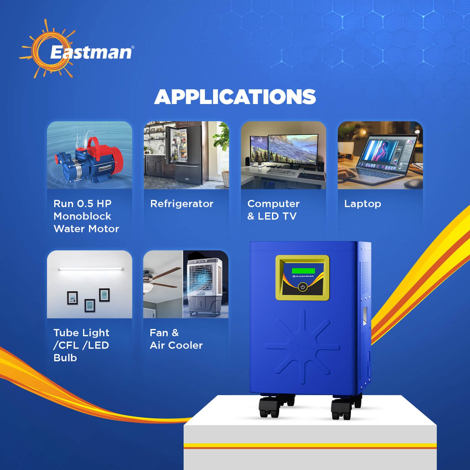 Eastman 1000VA Solar Inverter with Inbuilt Lithium Battery: Solar Access 1000