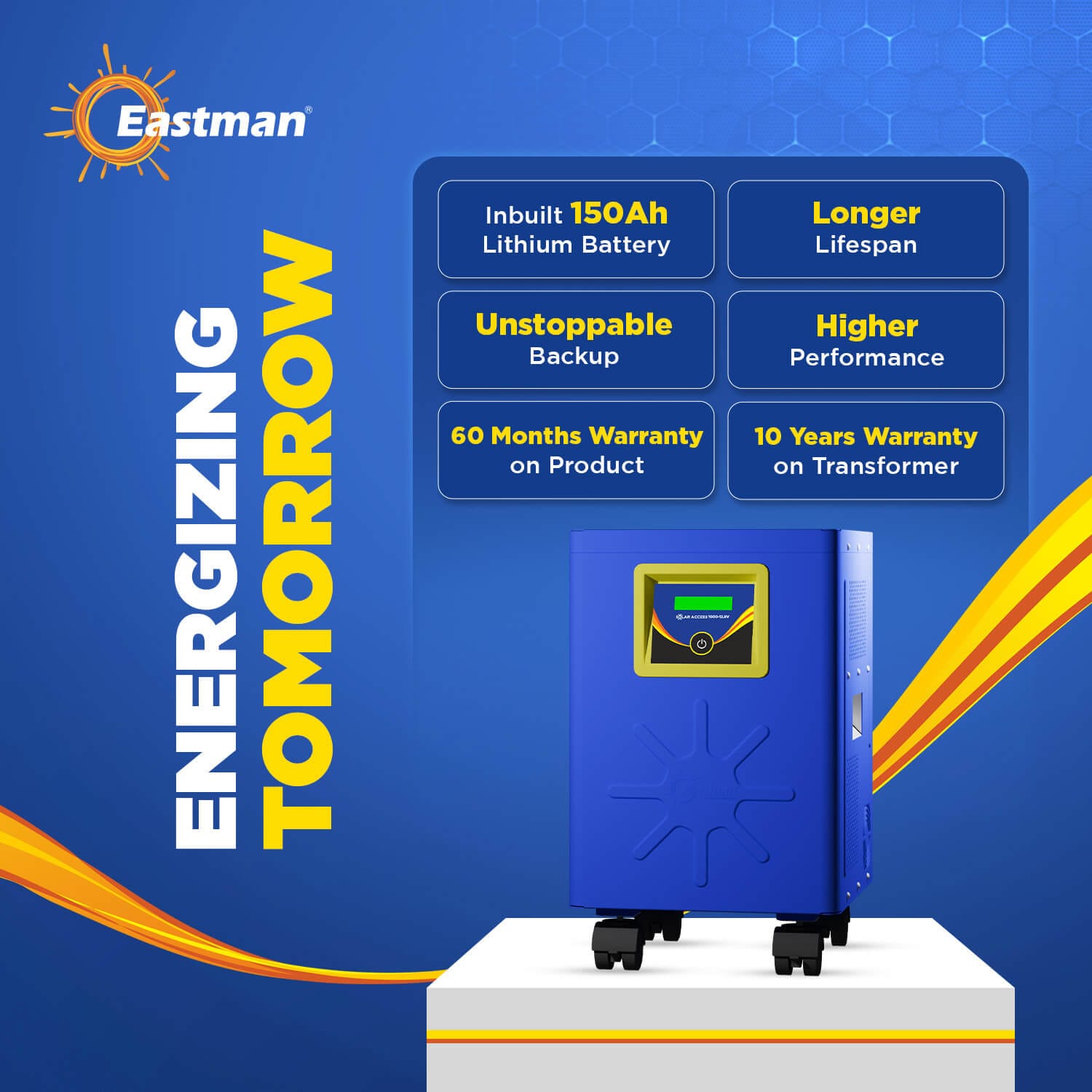 Eastman 1000VA Solar Inverter with Inbuilt Lithium Battery: Solar Access 1000
