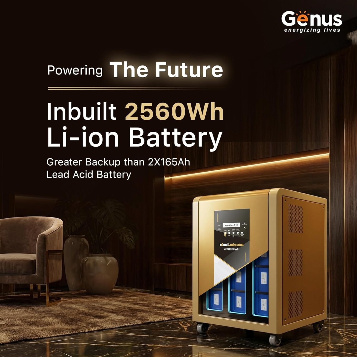 Genus Maxilion 2400VA Solar Inverter with Inbuilt Lithium Battery